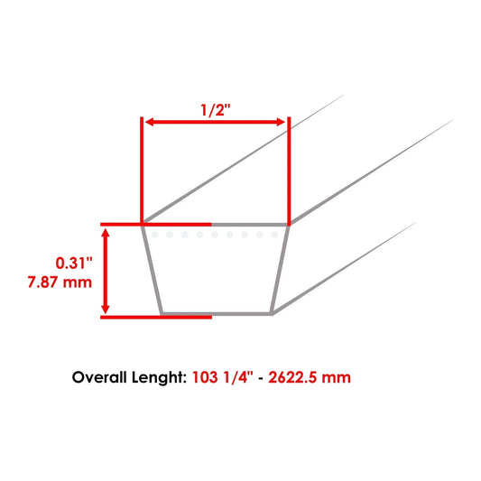954-04219 754-04219 OCC-754-04219 46" Deck Belt For MTD For Craftsman T140