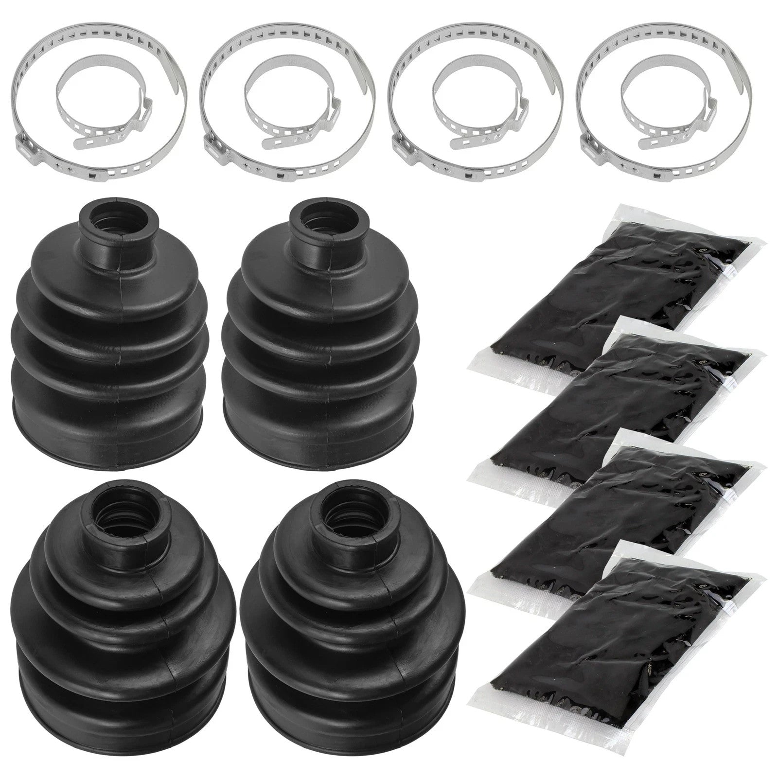 2 Front Axle Inner Outer CV Boot Kit for Yamaha Kodiak 400 YFM400FA 2000-2006