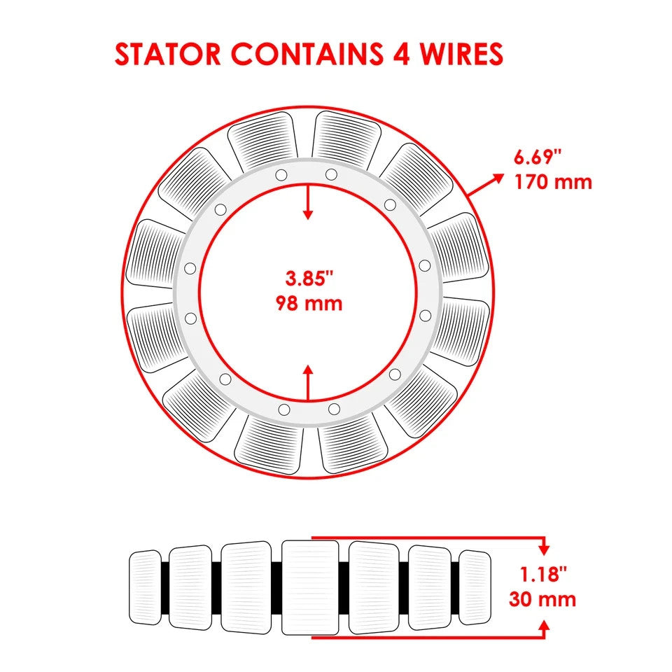 Stator for Mercury Outboard 50HP 2-Stroke 1998 1999 2000 2001 2002-2006 2010