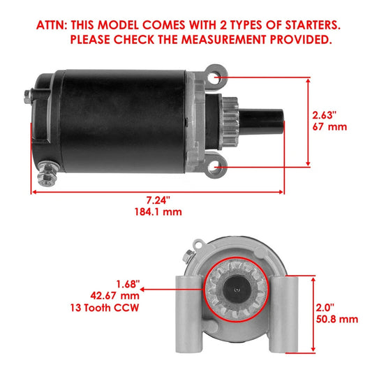 Starter for Kohler 1209822S 1209822 1209813S 1209813 1209808S