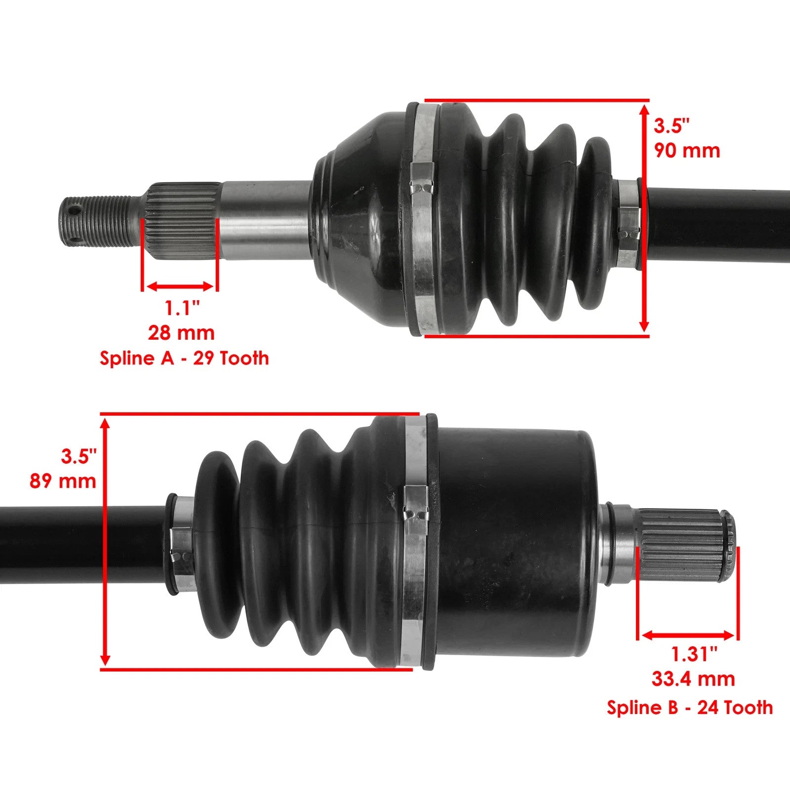 Caltric Rear CV Axles For Can-Am Maverick Trail 800 2018-2021 Left Or Right