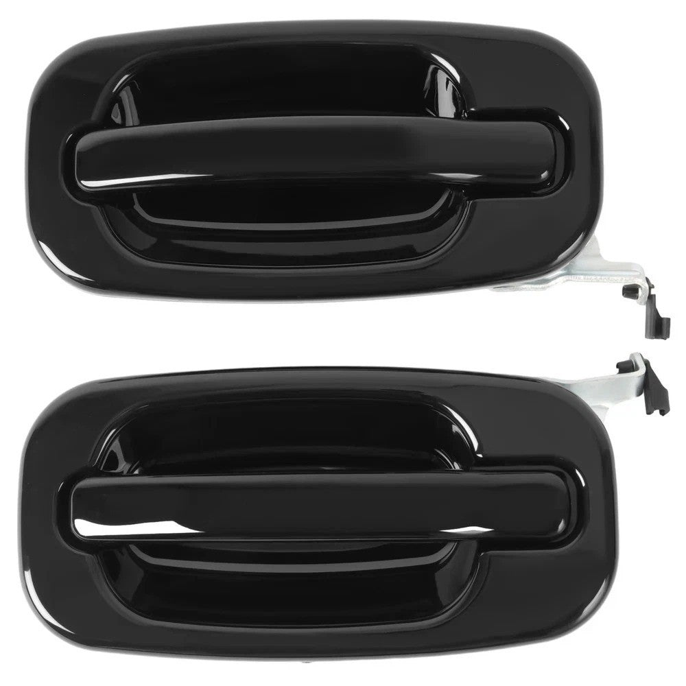 NEW Rear Outside Door Handles Set Gloss Black For Silverado Tahoe Sierra 99-06