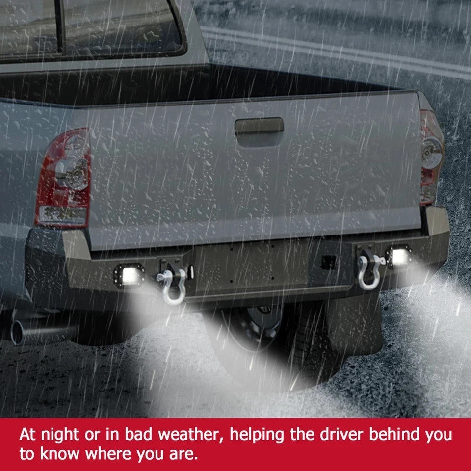 HECASA For 2005-2015 Toyota Tacoma New Steel Rear Bumper W/LED Lights & D-Rings