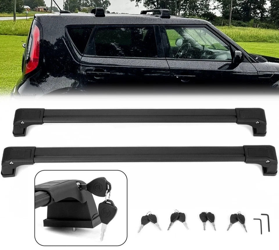 Roof Rack Cross Bar Luggage Carrier  Aluminium Lockable For Kia Soul 2014-2019