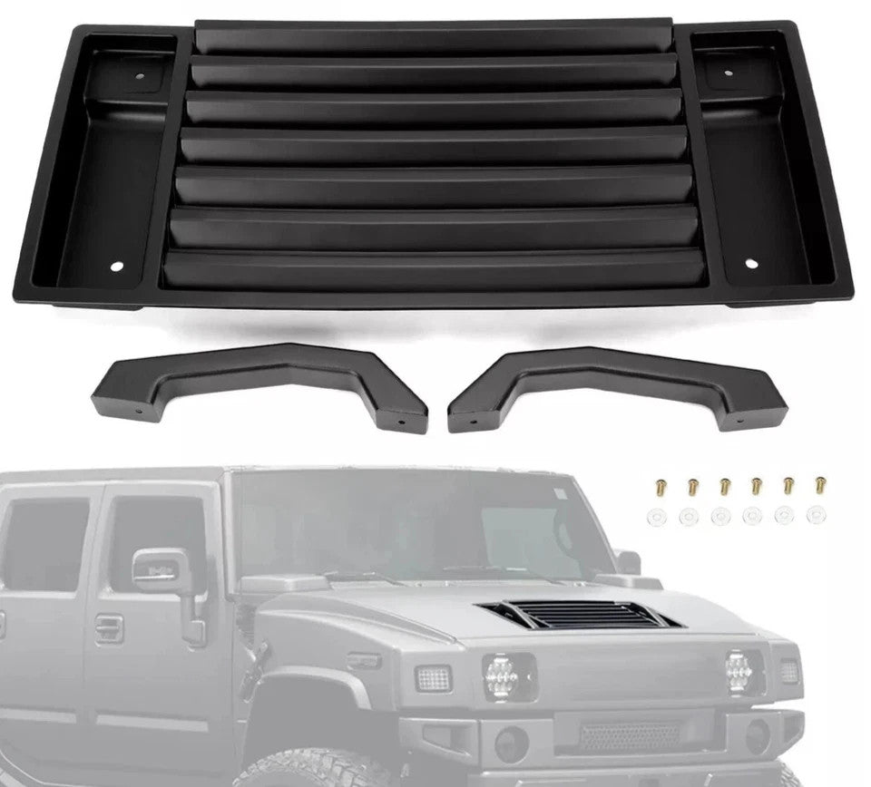 HECASA Front ABS Hood Vent Grille Panel Handles For 03-09 Hummer H2