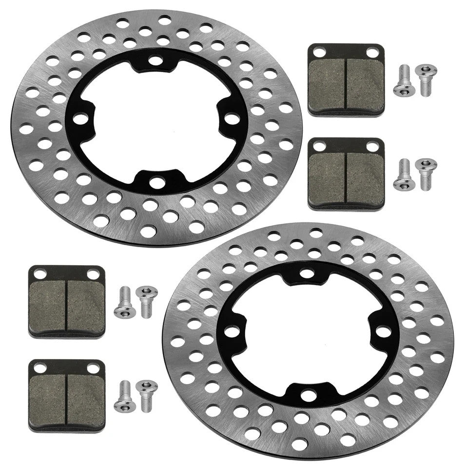 2 Front Brake Disc w/ Pads Bolts fits Yamaha Big Bear 400 YFM400FB 4x4 2007-2012