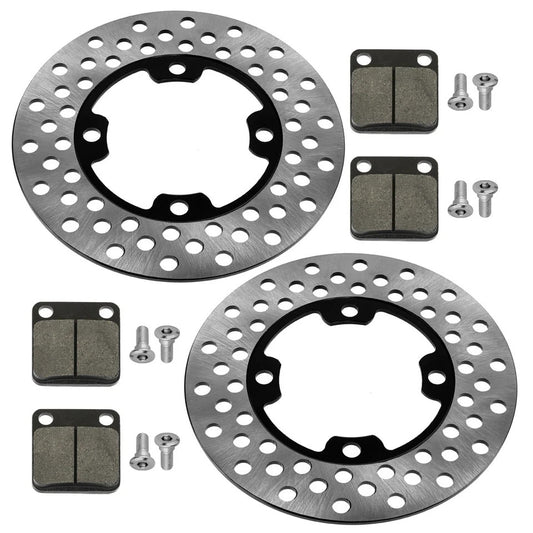 2 Front Brake Disc w/ Pads Bolts fits Yamaha Big Bear 400 YFM400FB 4x4 2007-2012