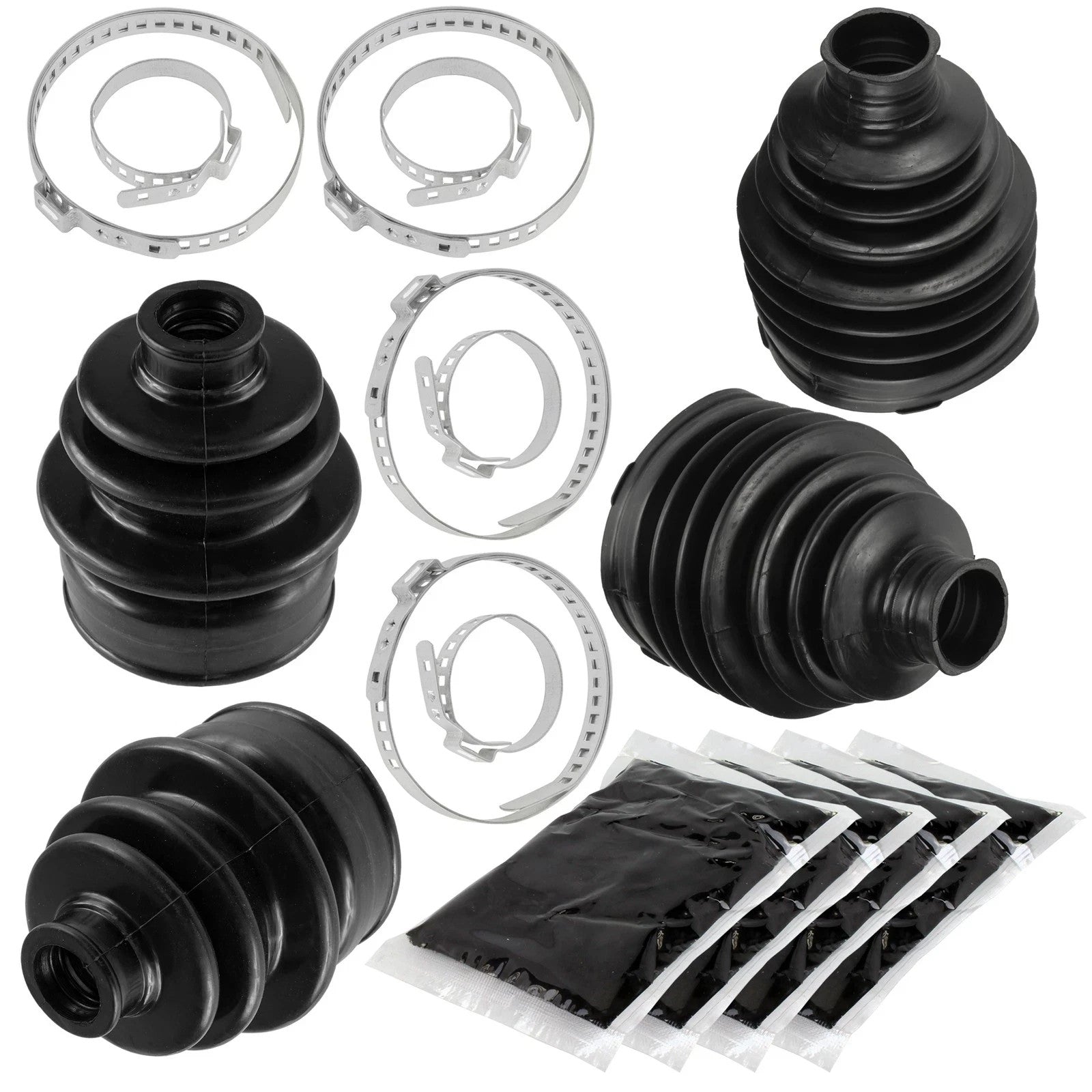 2 Front Axle Outer And Inner CV Boot Kit for Yamaha Grizzly 700 YFM700 4X4 09-15