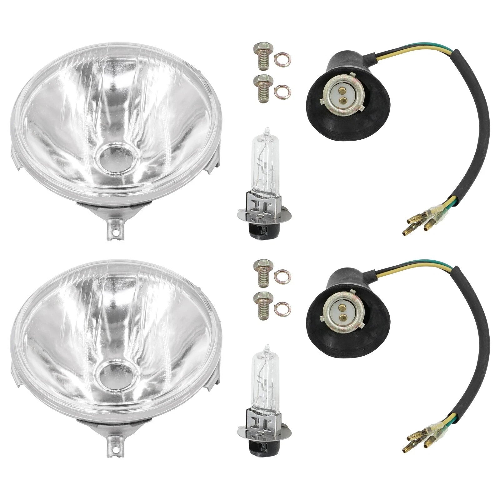 Caltric Headlights & Halogen Bulbs For Yamaha Banshee 350 YFZ350 1989-1995