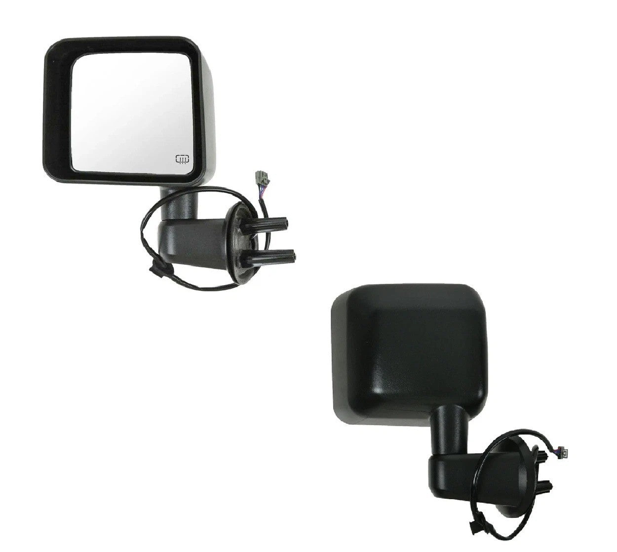Side View Mirrors Power Heated Textured Black Pair Set for 11-14 Jeep Wrangler