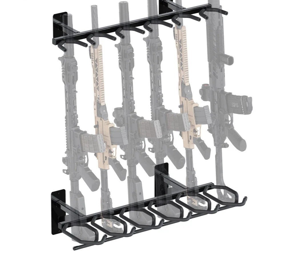 HECASA 6 Gun Rack Vertical For Carbine Hanger Shotgun Hook Wall Mount Display