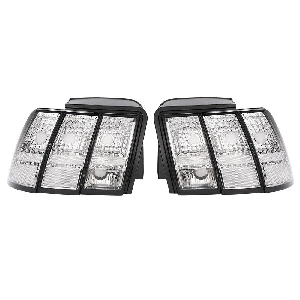 HECASA For 1999-2004 Ford Mustang All Clear Left+Right Tail Lights Sequential