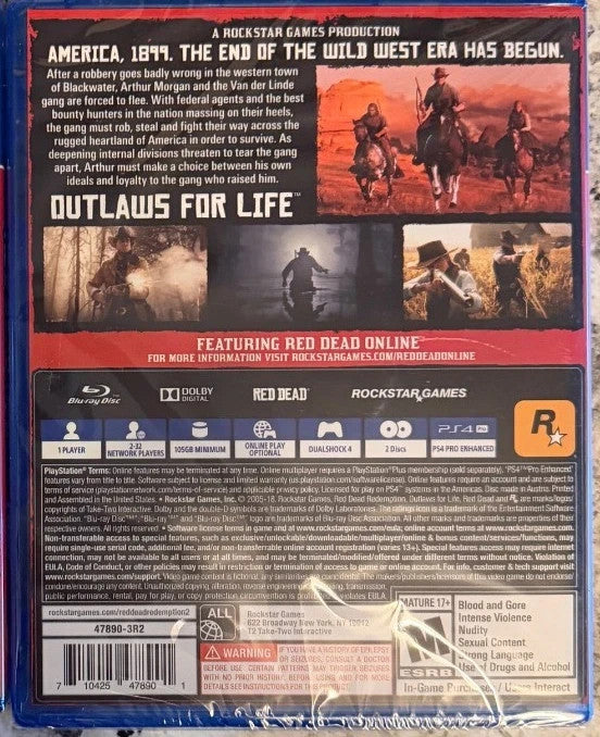 Red Dead Redemption 2 PS4 Brand New Factory Sealed US PlayStation 4