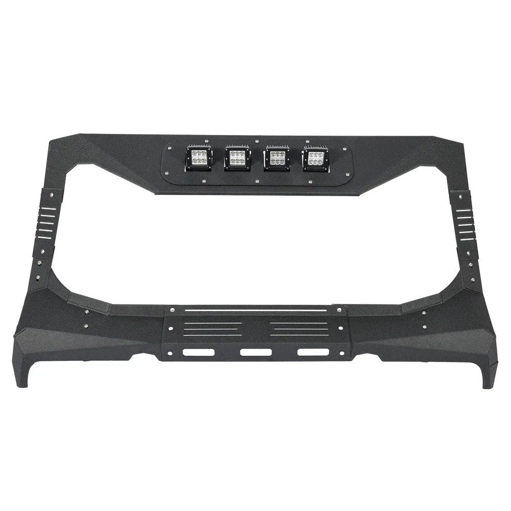 HECASA For Jeep Wrangler JK 07-18 Windshield Frame Visor Cowl Armor w/ Light