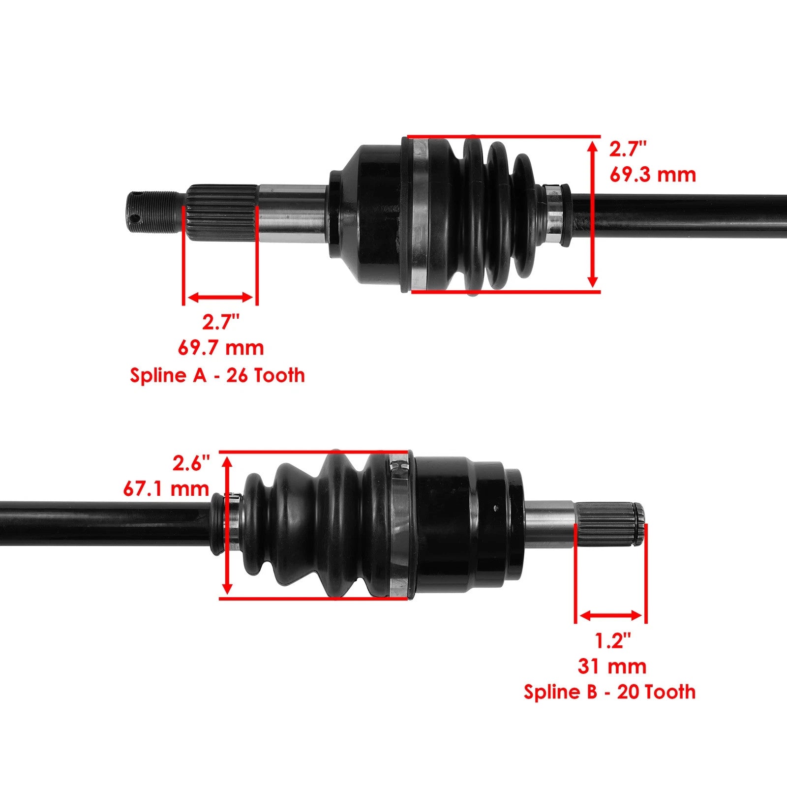 Front Left CV Joint Axle For Honda Foreman Rubicon 500 TRX500FM 4X4 2014-2019