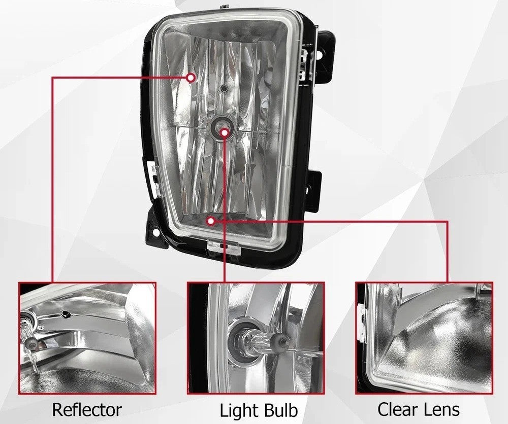 Clear Lens Fog Lights Lamp W/ Bulb Right/Passenger For Dodge Ram 1500 2013-2018