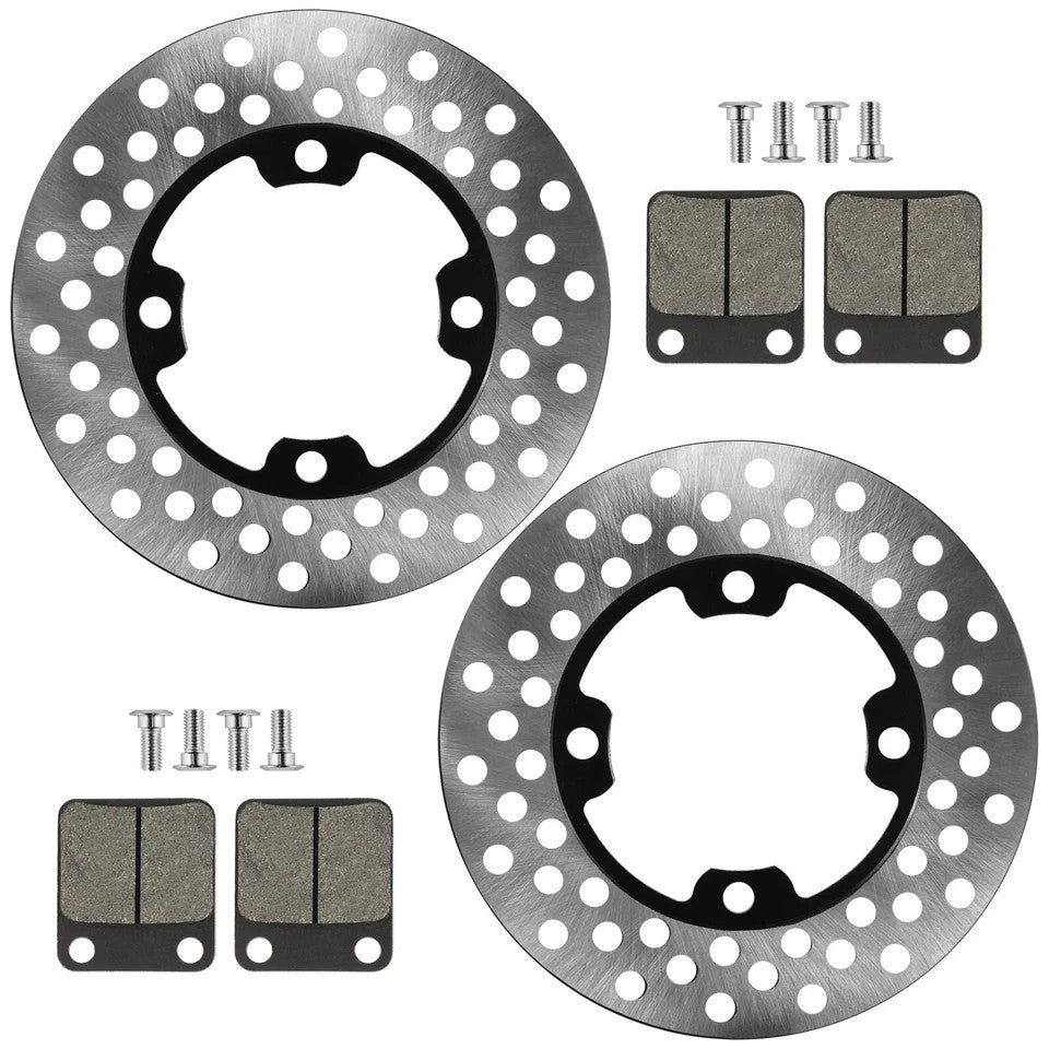 2 Front Brake Disc w/ Pads Bolts fits Yamaha Big Bear 400 YFM400FB 4x4 2007-2012