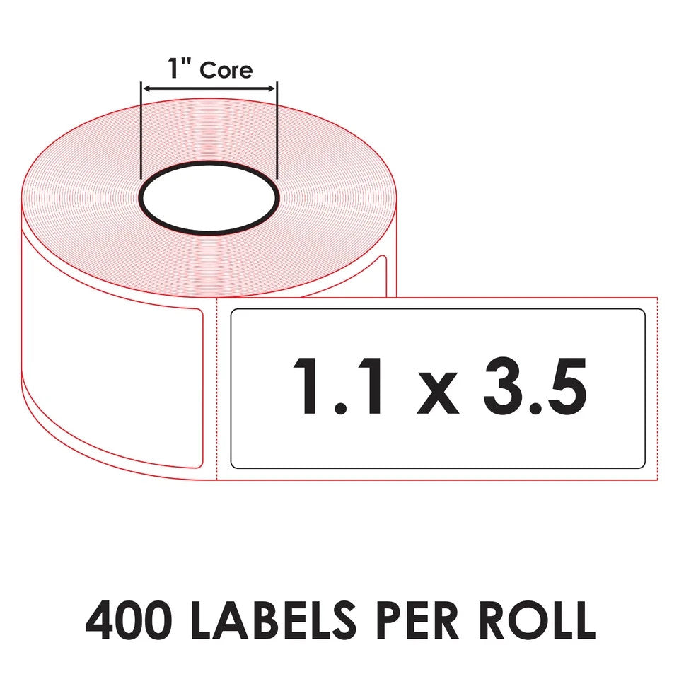 2x Thermal Shipping Label DK-1201 DK1201 for Label Printer 1-1/7" x 3-1/2"