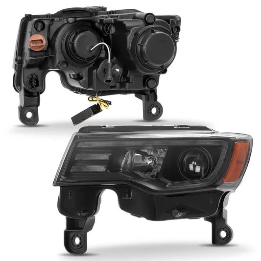 For 2017-2022 Jeep Grand Cherokee Halogen Upgrade LED Tube Projector Headlights