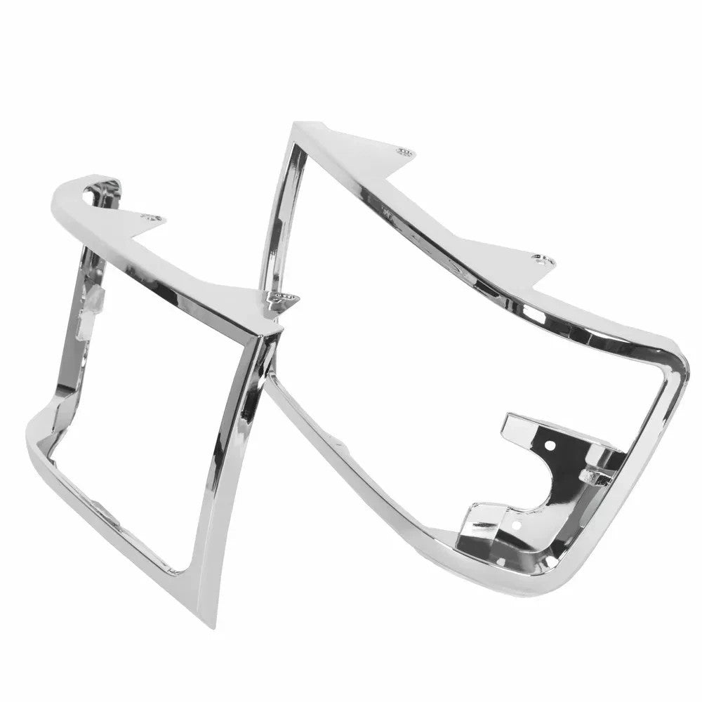 HECASA Chrome Headlights Trim Bezel Pair For 1992-1996 Ford Bronco F150 Pickup