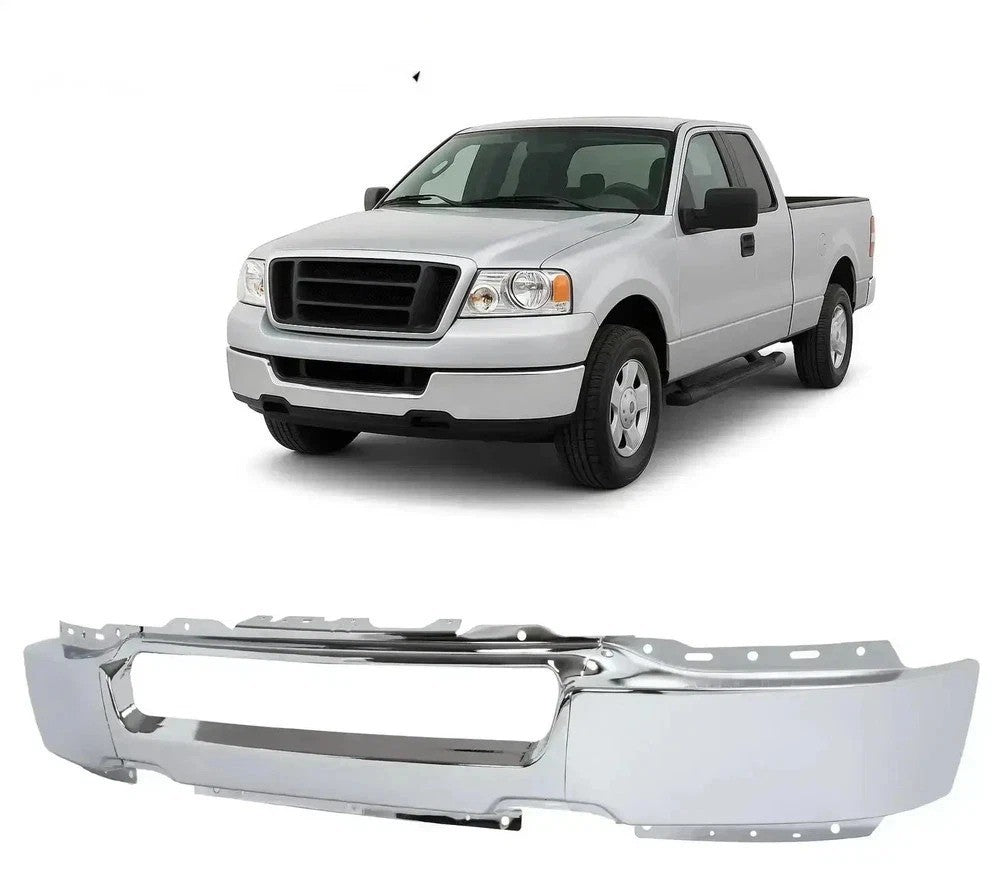 Chrome Front Bumper Face Bar For Ford F-150 2004-2005 Without Fog Light Holes