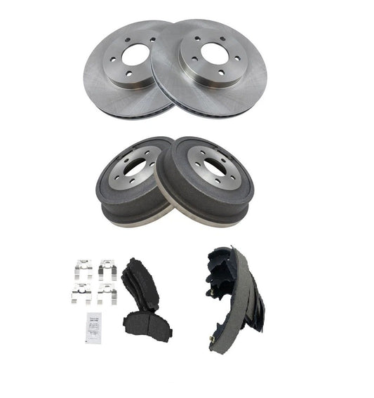 Front Brake Rotor & Posi Metallic Pad Rear Drum & Shoe Kit for Chevy