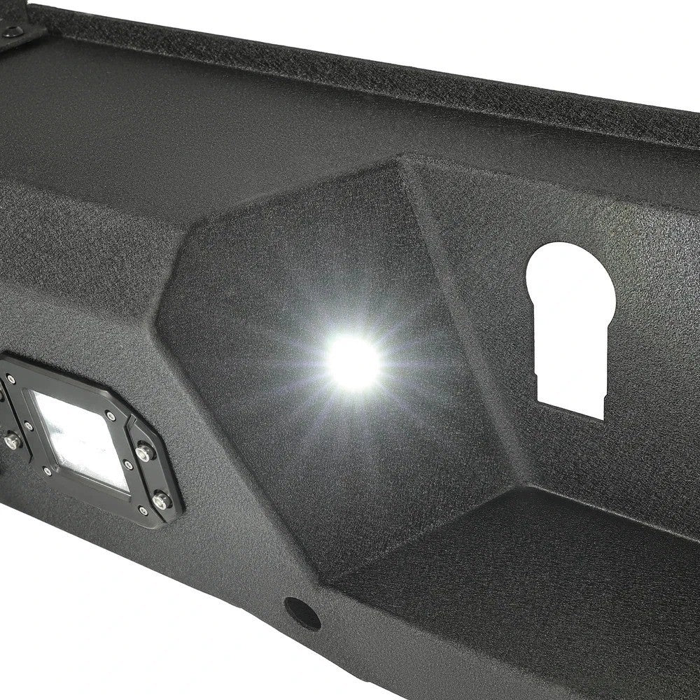 Rear Bumper For Dodge Ram 2500 3500 19-23 With Sensor Holes LED Light Steel