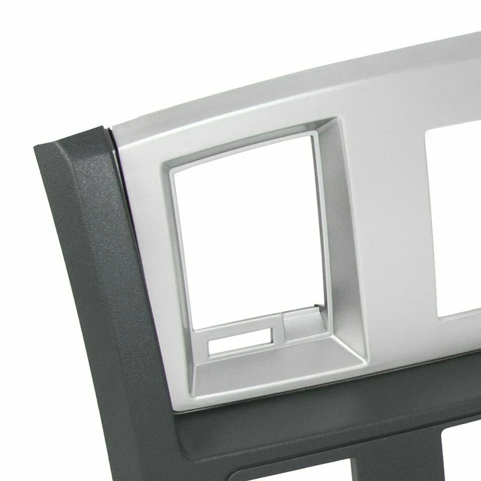Radio Double Din Dash Install Bezel Kit Silver Slate Gray Fits 2006-09 Dodge Ram