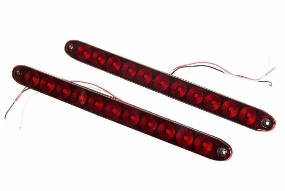 2pcs 16" Red 11 LED Trailer Truck Light Bar Stop Turn Tail Rear Brake Lamp Strip