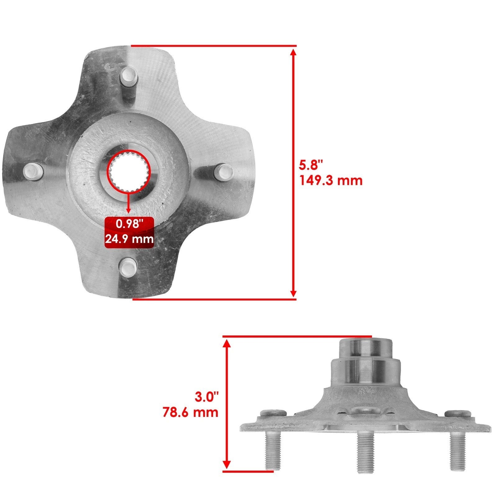 Rear Left Axle Wheel Hub for Honda TRX420FE1 TRX420FM1 Rancher 420 4x4 2014-2026