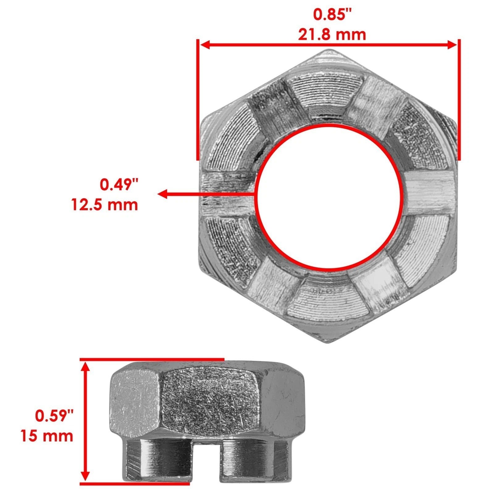 Caltric Front/Rear Axle Nut for Yamaha 90171-14056-00 / 91490-30030-00 