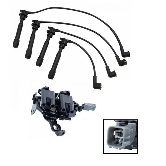 Ignition Coil & Spark Plug Wire Kit Set for Elantra Soul Sportage New