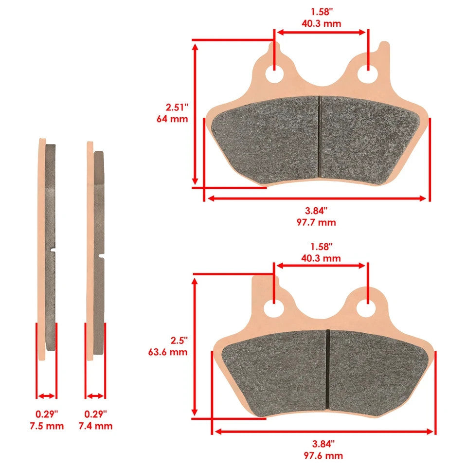 Front Brake Pads for Harley Davidson FXDL FXDLI Dyna Low Rider 1450cc 2000-2006