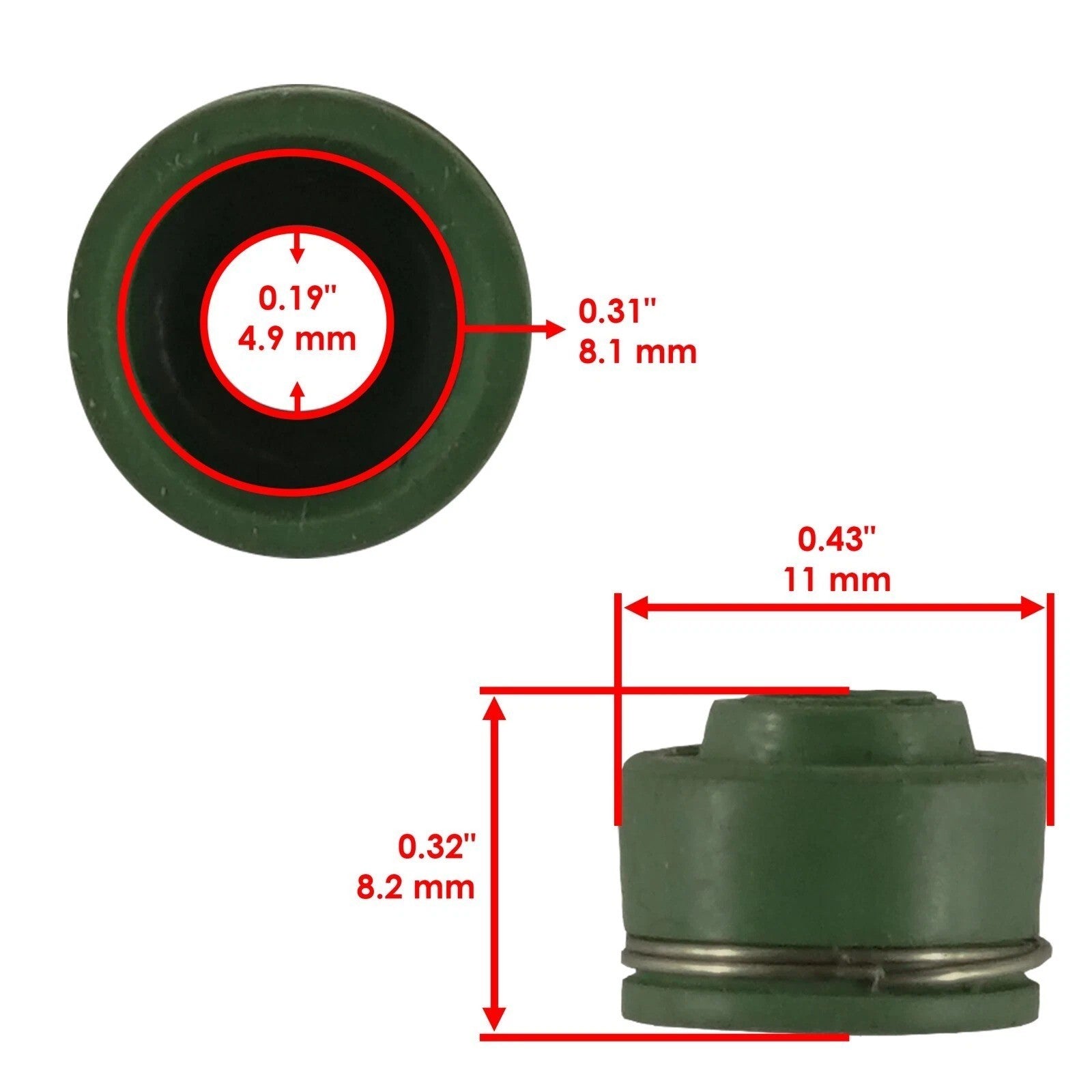 2x Valve Stem Seal for Honda 12208-413-003 12208-MC0-003 12209-107-000