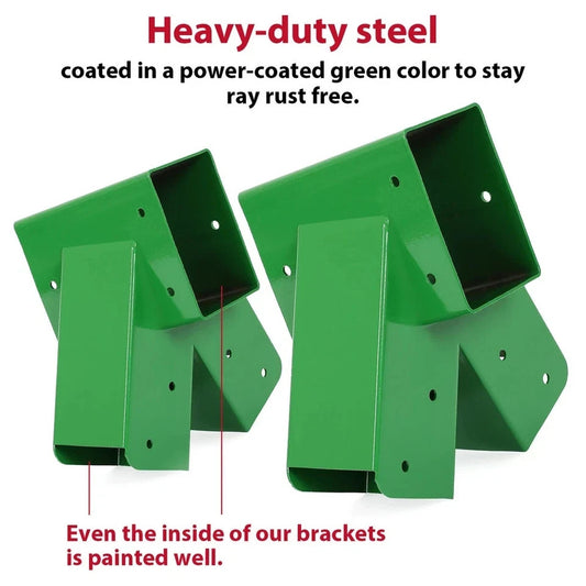 HECASA 12" Pair Brand New 1-2-3 A-Frame 2 Brackets for Swing Set W/ All Hardware