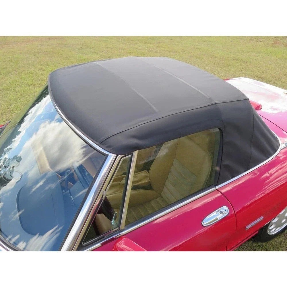For Alfa Romeo Spider 1971-94 Convertible Soft Top Black Vinyl w/ Plastic Window