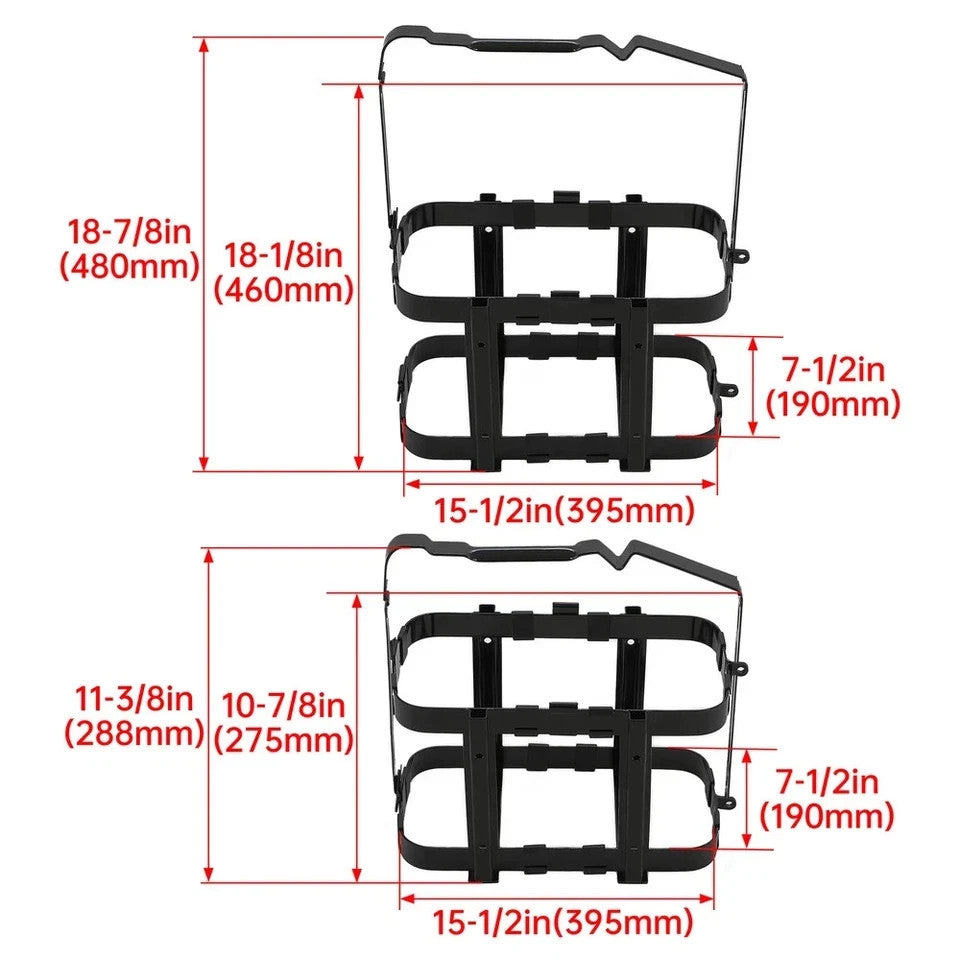 HECASA Jerry Can Holder Mount 5.28 Gallons/20L Fuel Gas Can Rack- Steel