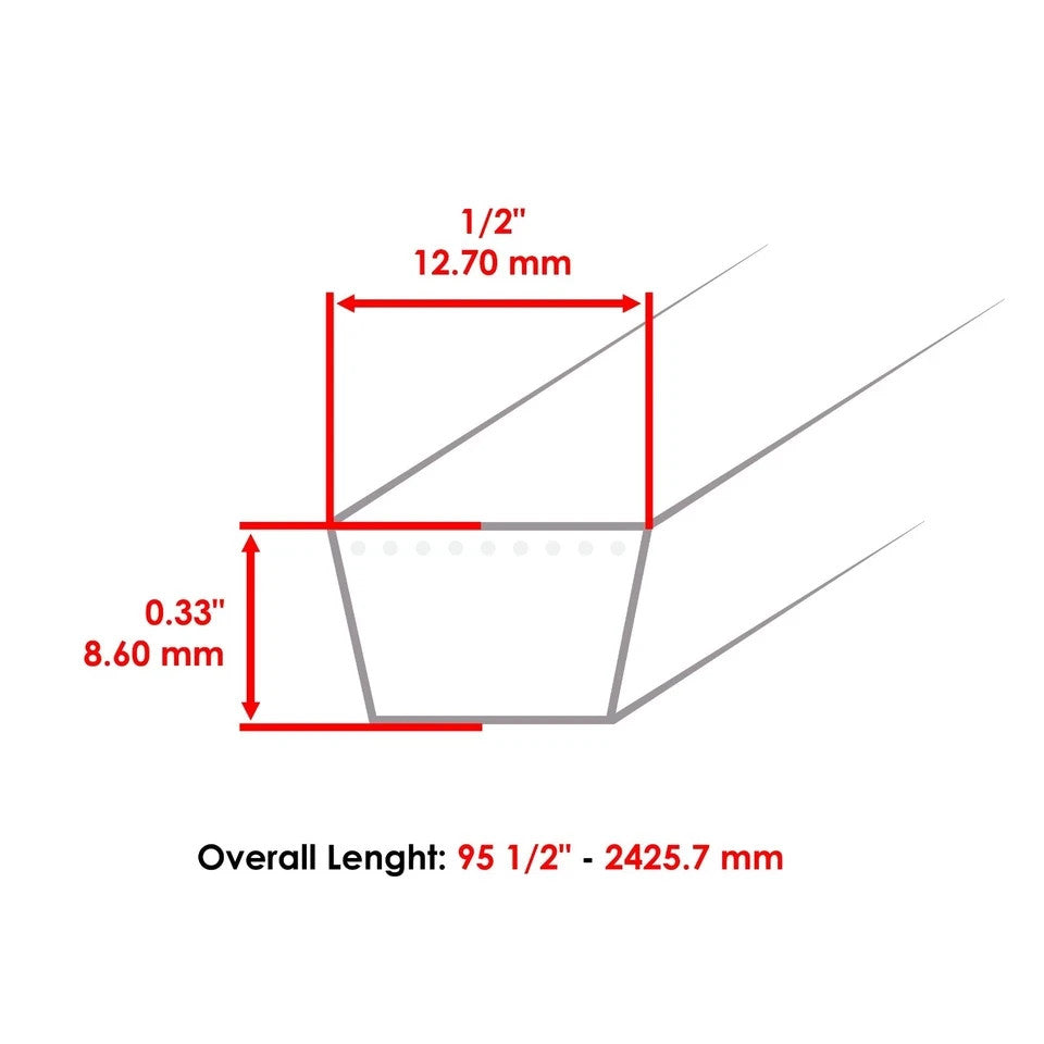 1/2 x 95.5 Belt for Craftsman LT1000 LT2000 LT3000 DYT4000 / 144959 532144959