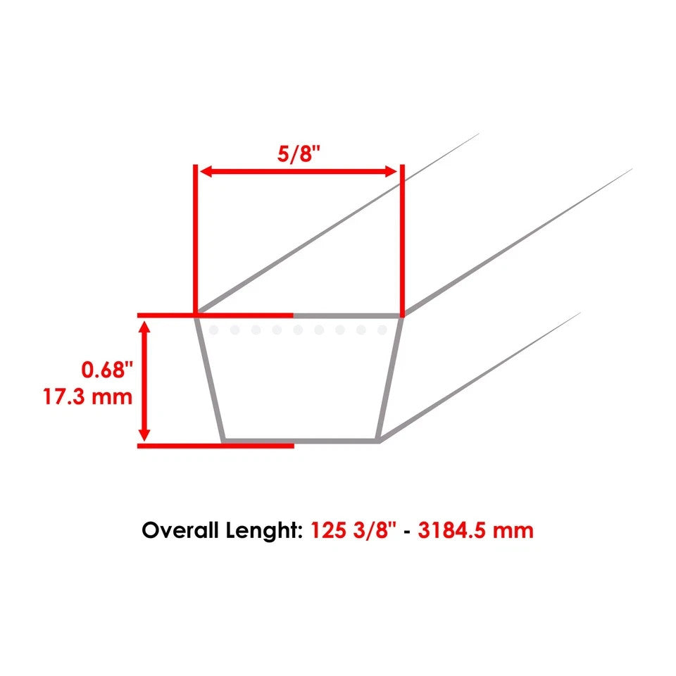 60" Deck Belt For John Deere X700 X720 X724 X728 X740 X744 X748 M120381