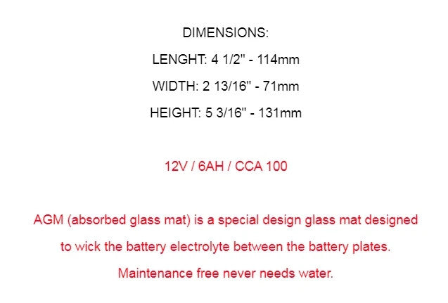 Caltric AGM Battery for Kawasaki KLX140 KLX140L KLX140G 2008 2009 2010-2020