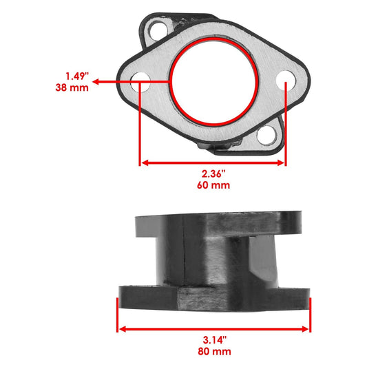 Carburetor Carb Intake Boot Joint for Yamaha 1Uy-13586-02-00 1Uy-13586-01-00