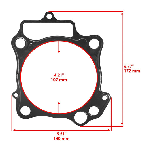 Cylinder Intake Exhaust Valve Gasket Kit for Honda TRX450ER 2006-2014