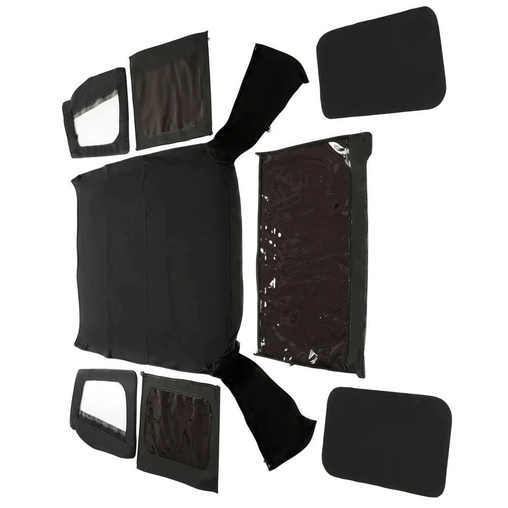 Convertible Soft Top FOR HALF DOORS Black 9870217 For 87-95 Jeep YJ Wrangler