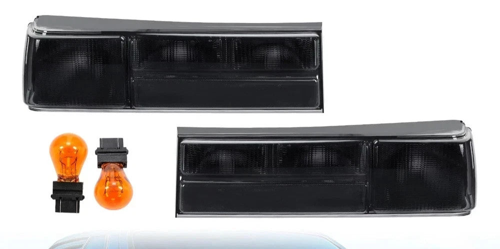 HECASA Smoked Tail Lights Brake Lamps For Ford Mustang 1987-1993 w/Bulbs DOT/SAE