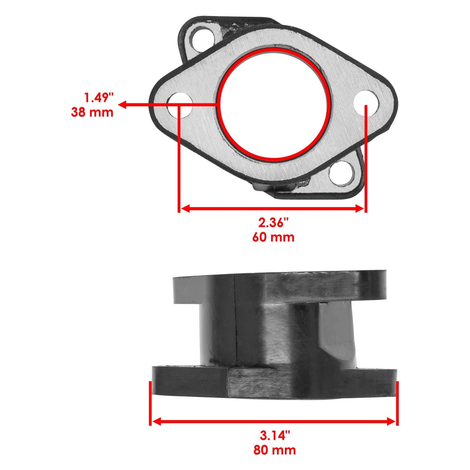 Carburetor Carb Intake Boot Joint for Yamaha Warrior 350 YFM350X YFM350 X 87-04