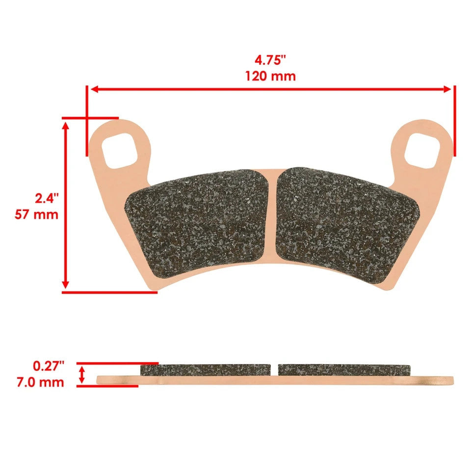 Front & Rear Brake Pads for Polaris Ranger 800 EFI 6X6 Crew 2010-2014 Sintered
