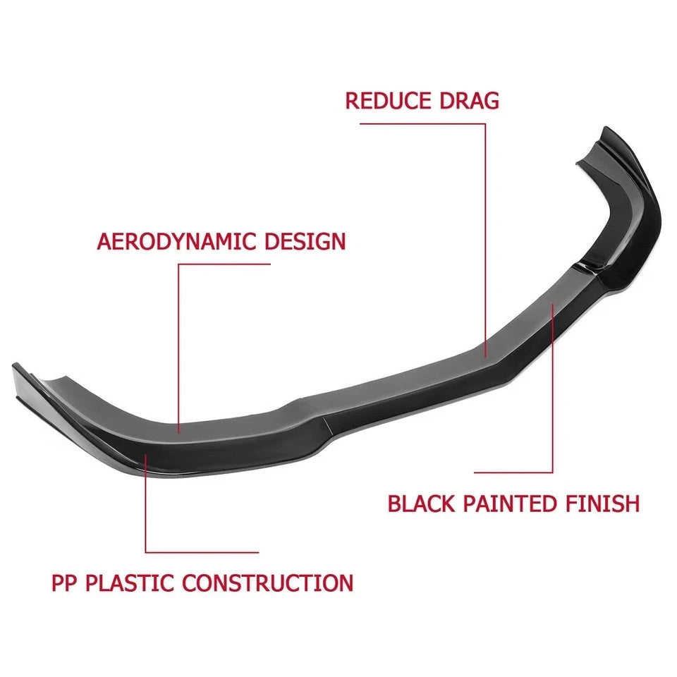 Fits 2011-2014 Dodge Charger SRT8 Glossy Black Front Bumper Lip Spoiler Splitter