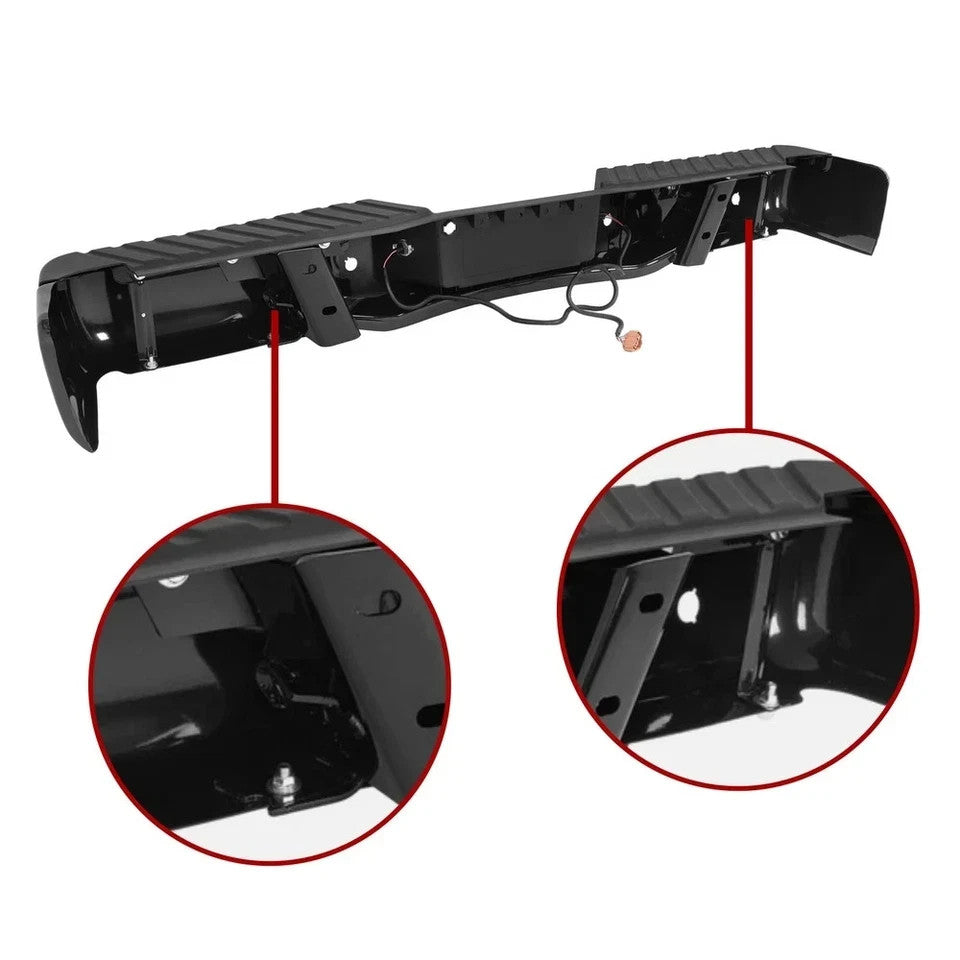 Rear Bumper Assembly Black Steel w/Sensor For Ford F150 F-150 Pickup 2009-2014