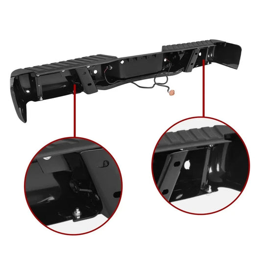 Rear Bumper Assembly Black Steel w/Sensor For Ford F150 F-150 Pickup 2009-2014