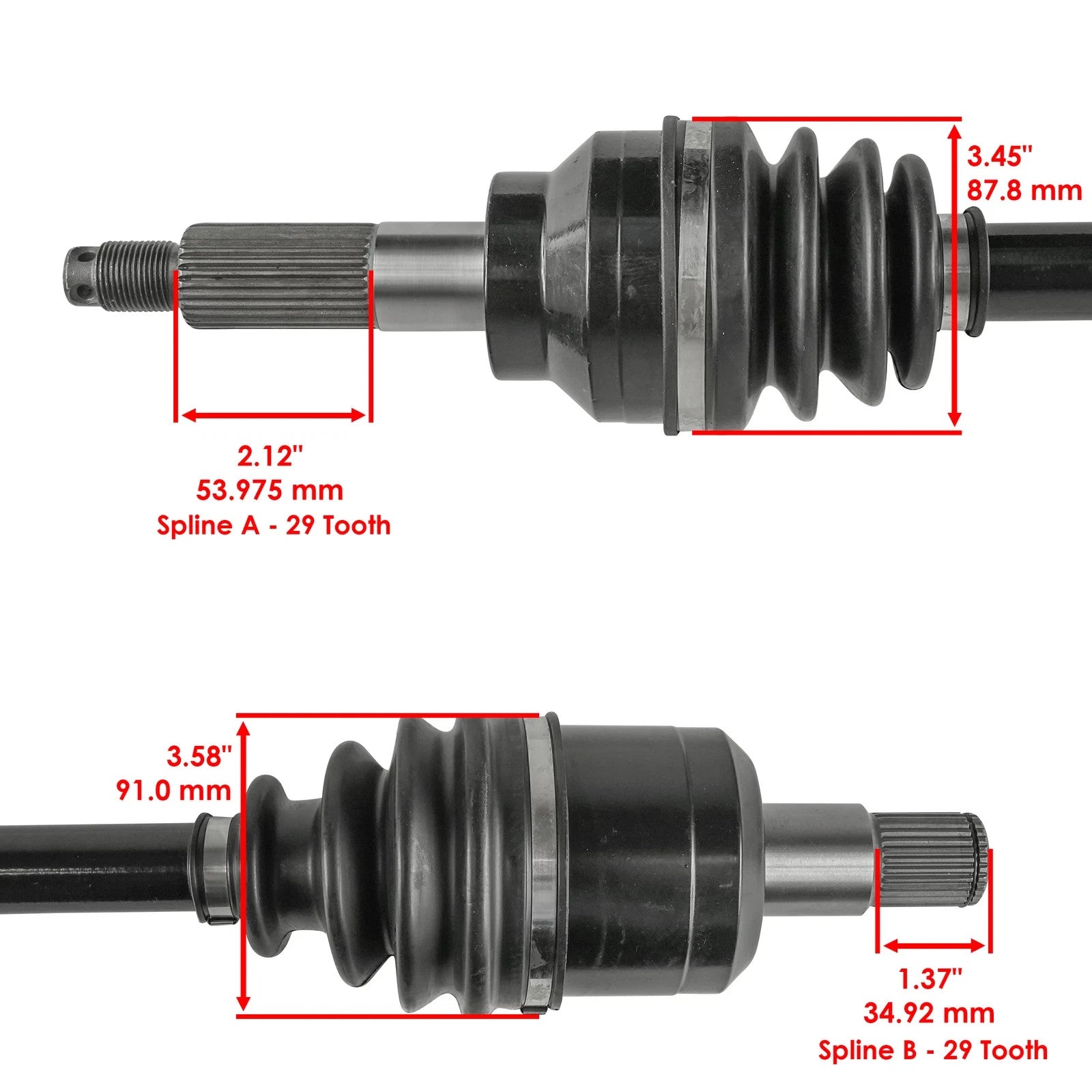 Rear Left & Right CV Joint Axle For Kawasaki Mule PROFXT KAF820 2015-2020